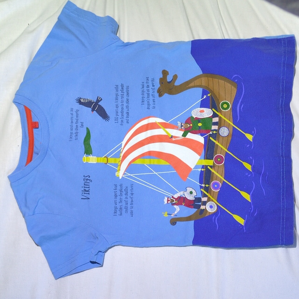Mini Boden Blue Viking Short Sleeve Tee